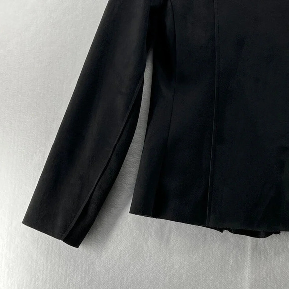 BAGATELLE Blazer Jacket Women's Size M Asymmetric Zip Front Fleece-Lined Black - Picture 7 of 11